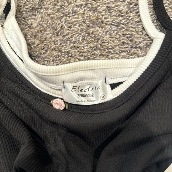 Electric Family Black and White Fitted Camisole - Picture 2 of 2